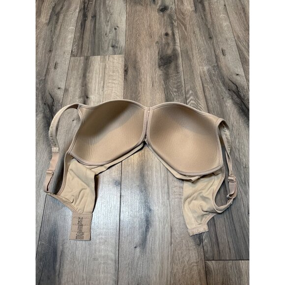 Bali Comfort Revolution Womens Padded Wirefree Bra 42D Beige Nylon Spandex Smoot - Picture 2 of 5